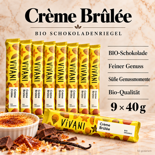 Vivani - Creme Brúlée Schokoladenriegel 40g