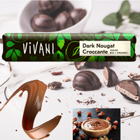 Vivani - Dark Nougat Croccante Schokoriegel  35g