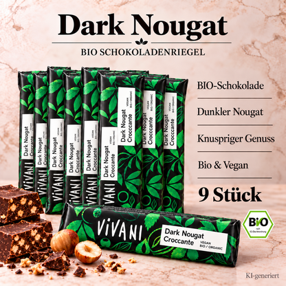 Vivani - Dark Nougat Croccante Schokoriegel  35g