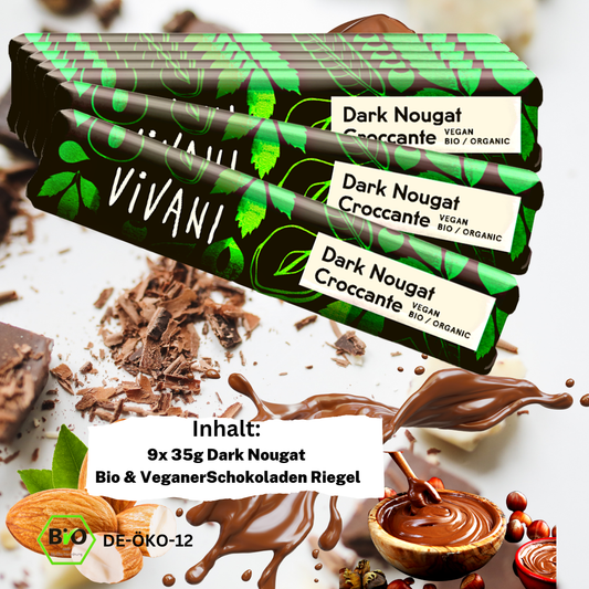 Vivani - Dark Nougat Croccante Schokoriegel  35g