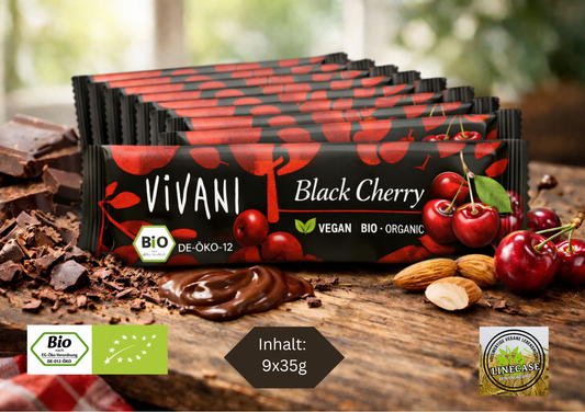Vivani - Black Cherry Schokoladenriegel 35g