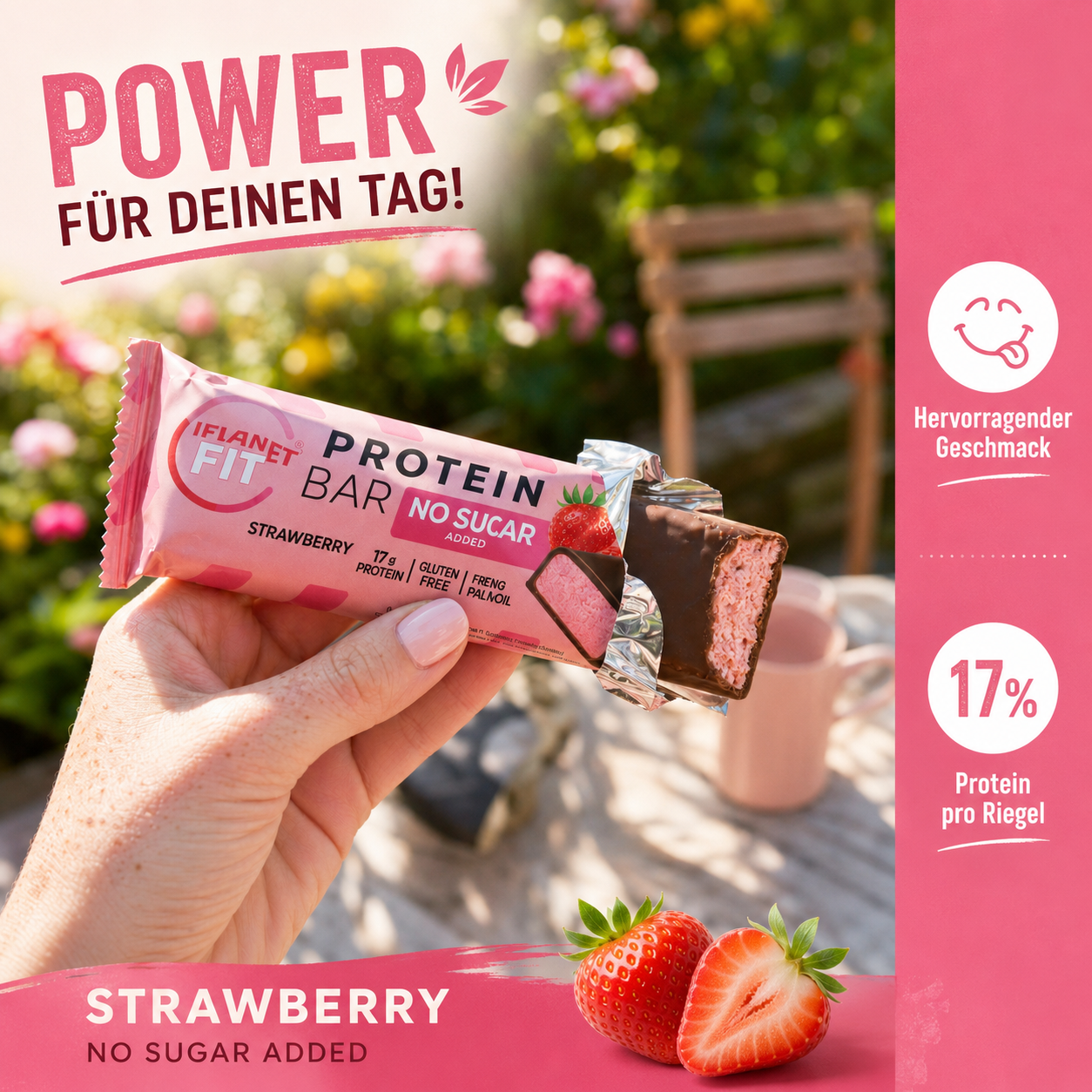 Protein Riegel Erdbeere 55g