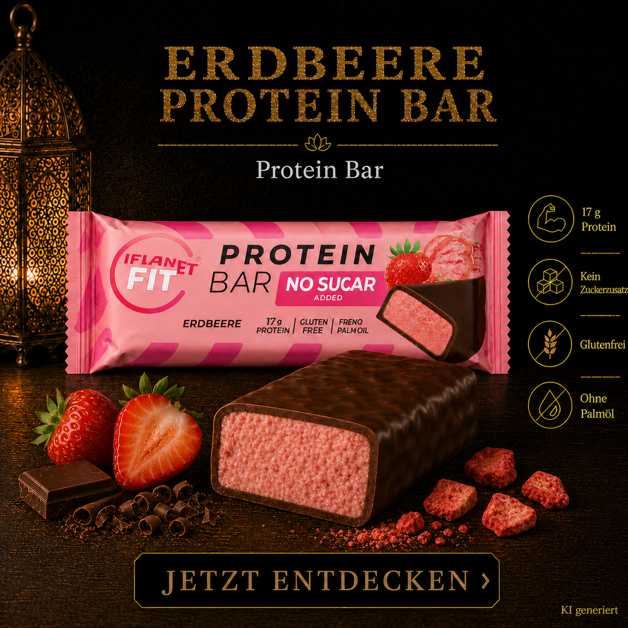 Protein Riegel Erdbeere 55g