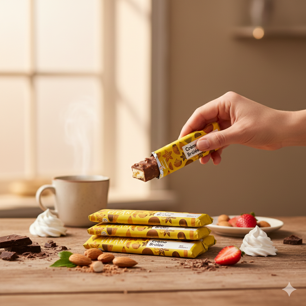 Vivani - Creme Brúlée Schokoladenriegel 40g