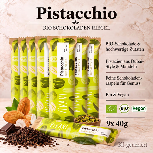 Vivani - Dubai Style Pistacchio Schokoladenriegel 40g