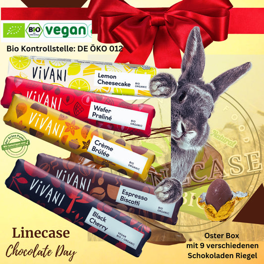 Vivani - Oster Schokoladen Riegel Box - 9 gemischte Bio Riegel
