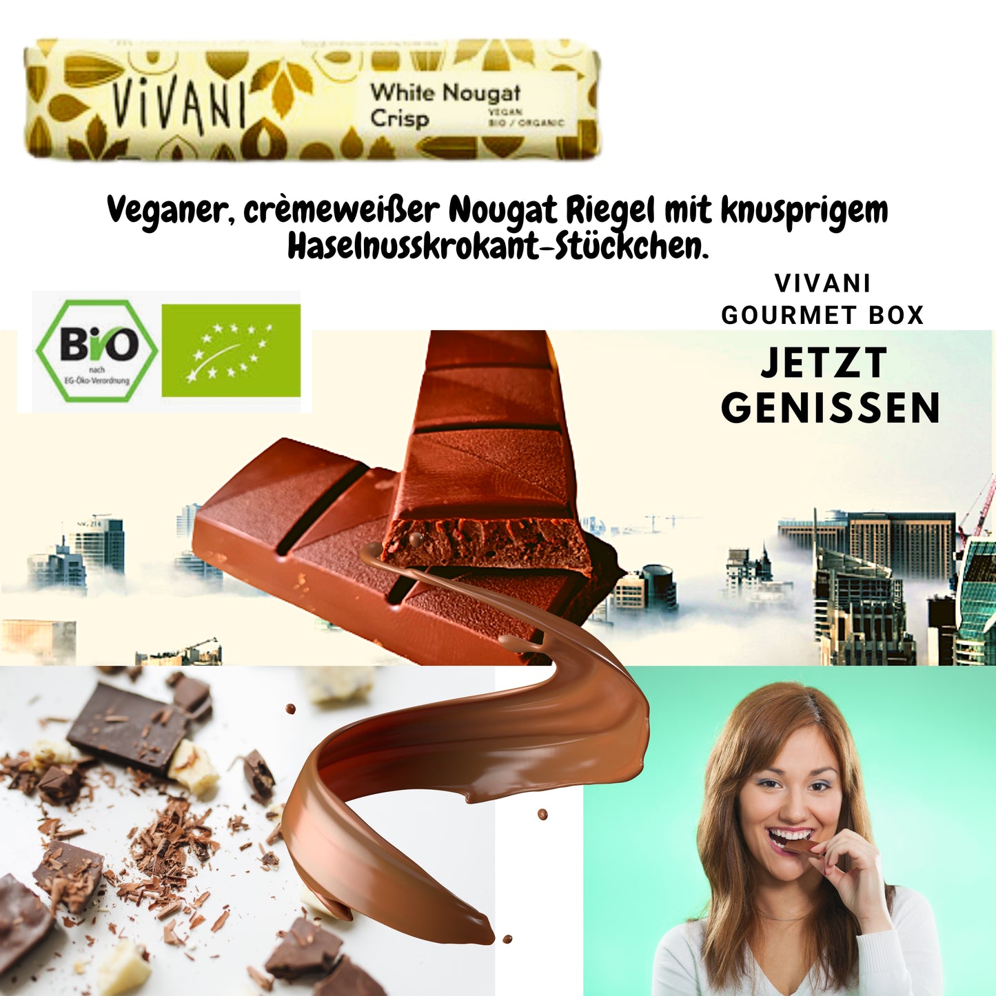 Vivani Schokoriegel gemischt| Schokoladen Geschenk| neun verschiedene Riegel| Probierpaket| Bio & Vegan Schokolade