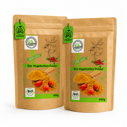 Bio Hagenbutten Pulver fein gemahlen| 100% Bio Qualität| Vitamin C Pulver