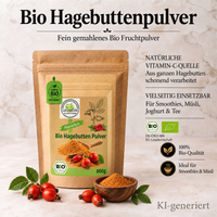Bio Hagenbutten Pulver fein gemahlen| 100% Bio Qualität| Vitamin C Pulver