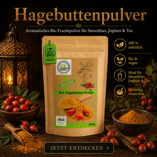 Bio Hagenbutten Pulver fein gemahlen| 100% Bio Qualität| Vitamin C Pulver