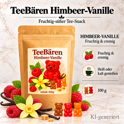 Linecase - Teebären Himbeer Vanille 100g| Himbeer Tee Getränk