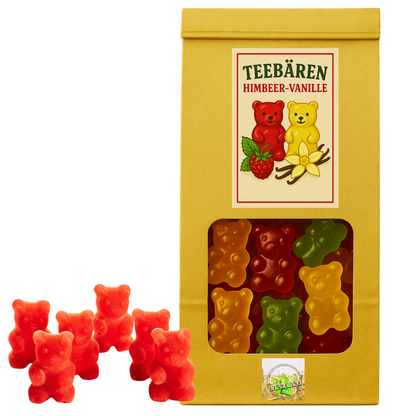 Linecase - Teebären Himbeer Vanille 100g| Himbeer Tee Getränk