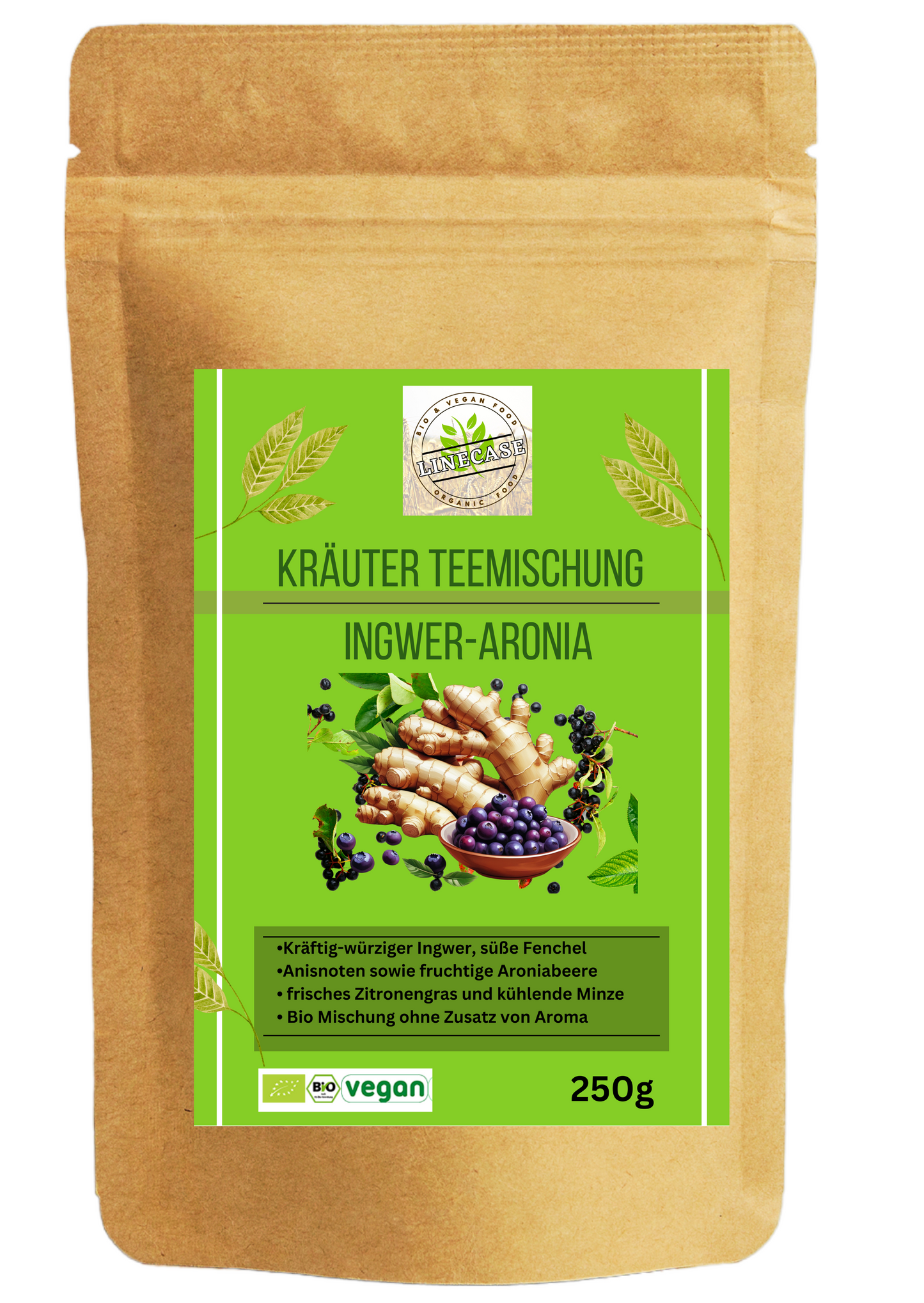 Linecase Gewürzteemischung Bio Ingwer Aronia - loser Tee