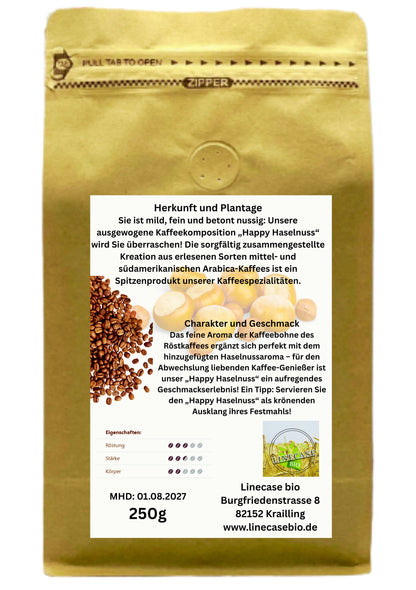 Kaffee ganze Bohne - Haselnuss Aroma 250g