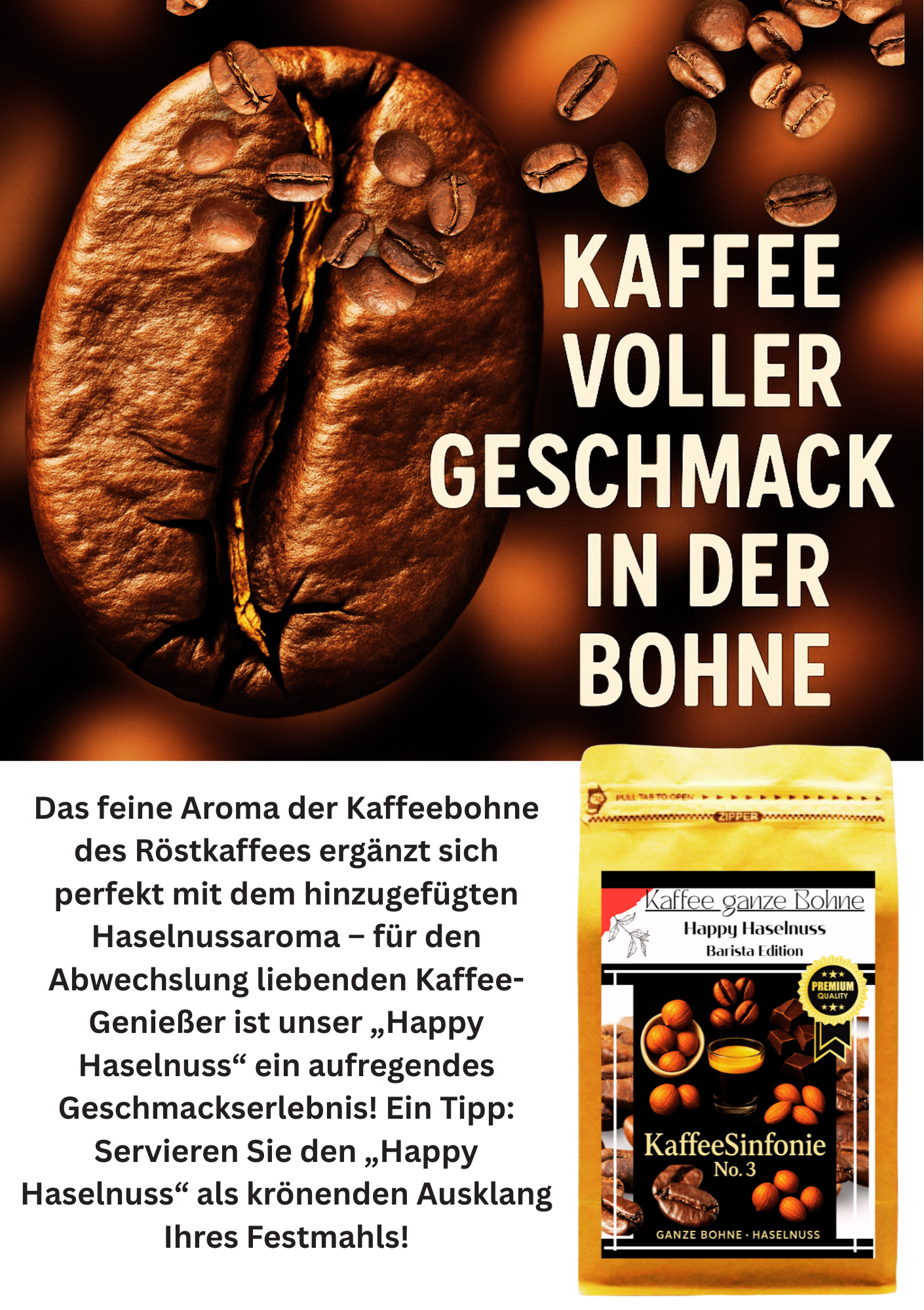 Kaffee Bohnen Set Kaffee ganze Bohne| 2x250g Hasselnuss+Chili Chocolate| Arabica Kaffee