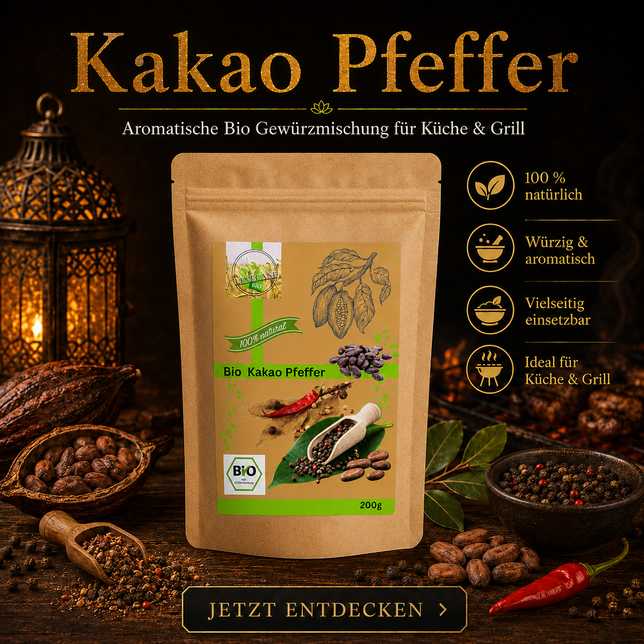 Linecase Bio Kakao Pfeffer 200g