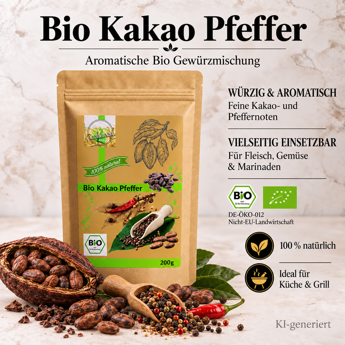 Linecase Bio Kakao Pfeffer 200g
