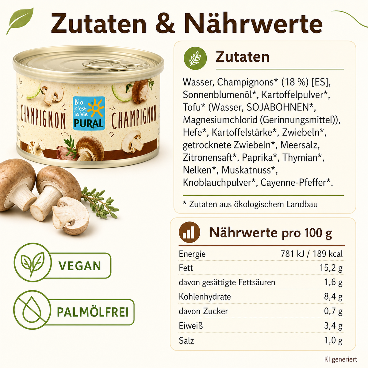 Pural Streich - Champignon| Bio&Vegan Streich