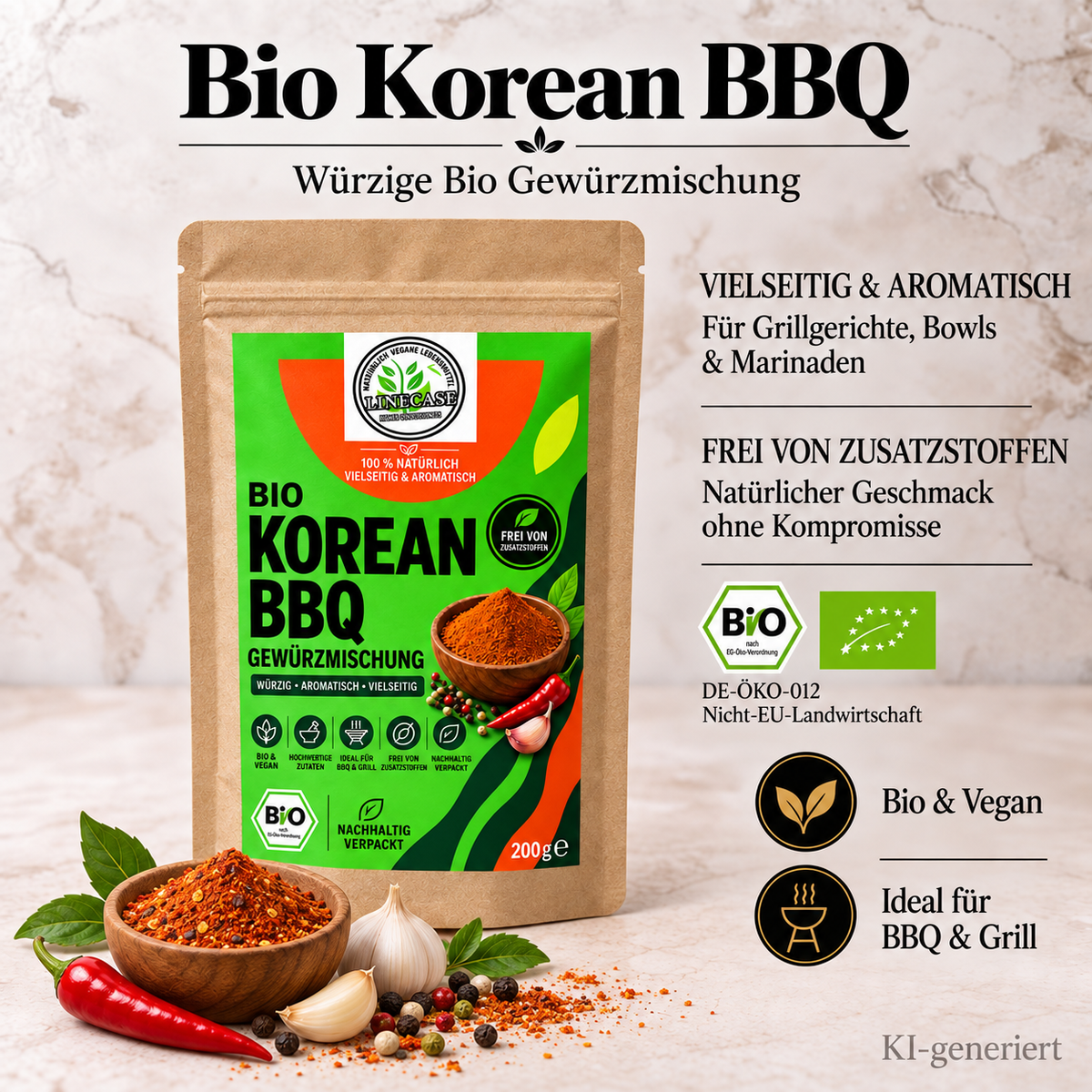 Linecase - Bio Korean BBQ Gewürzmischung 200g