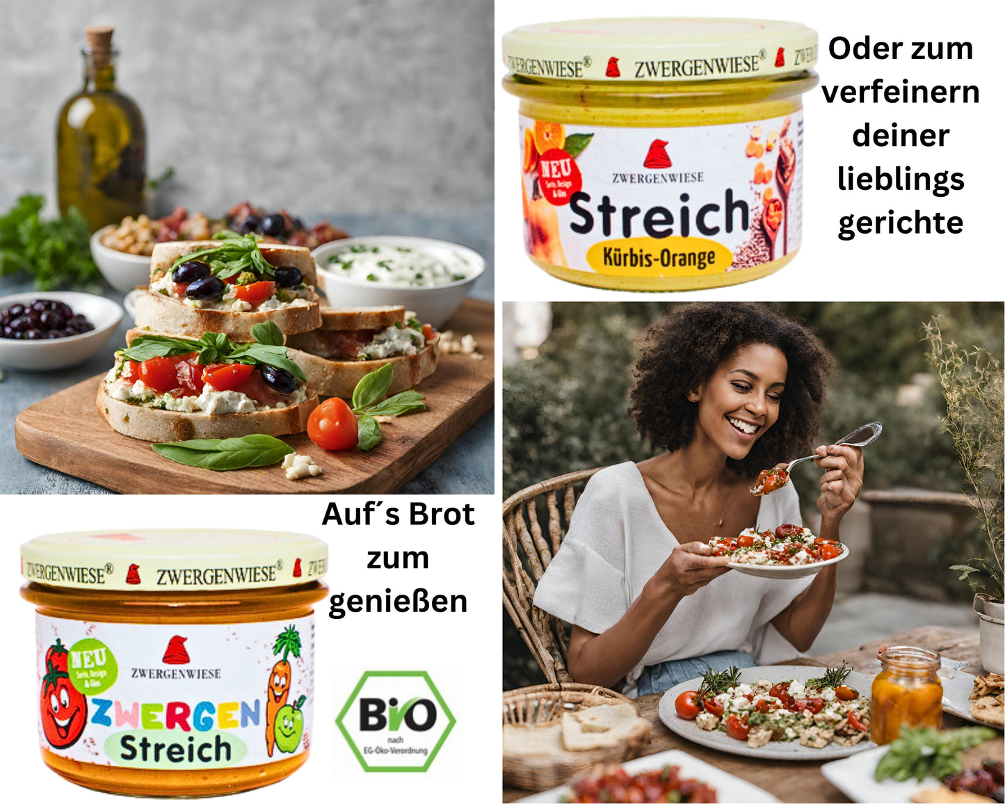 Zwergenwiese Kinderstreich Tomate+Kürbis Orange 2x180g| Veganer Streich| Kinderstreich| Bio Brotaufstrich| Zwergenwiese Streich| Bio Streich| Bio&Veganer Aufstrich