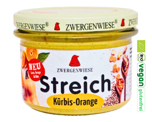 Zwergenwiese Kürbis Orange Streich 180g| Zwergenwiese Brotaufstrich| Bio&Vegan| Veganer Streich