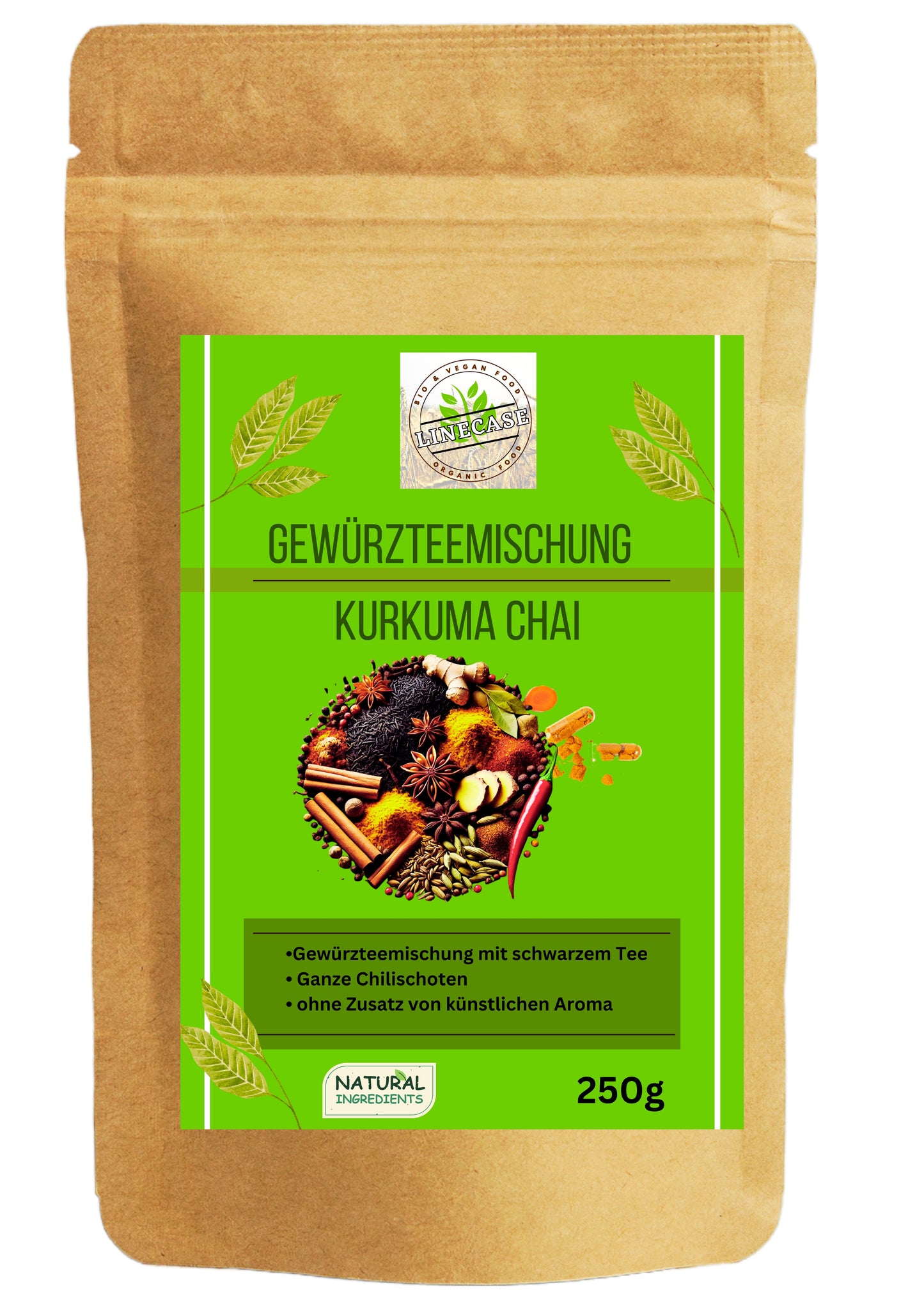 Linecase Gewürzteemischung -  Kurkuma Chai Tee - loser Tee
