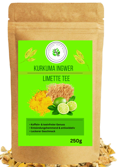 Linecase Kurkuma Ingwer Limette Tee | Kurkuma | Ingwer Tee| Teemischung| Kurkuma tea| Aromatisierter Tee