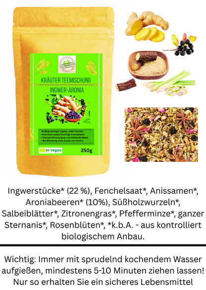 Linecase Gewürzteemischung Bio Ingwer Aronia - loser Tee