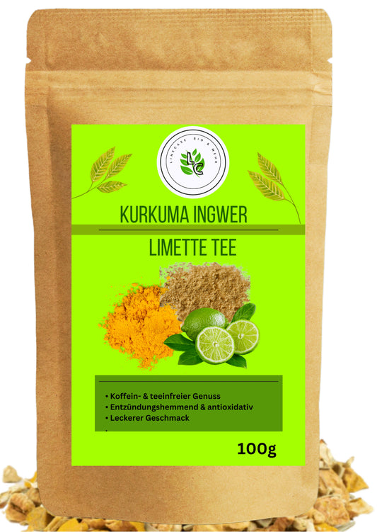 Linecase Kurkuma Ingwer Limette Tee | Kurkuma | Ingwer Tee| Teemischung| Kurkuma tea| Aromatisierter Tee