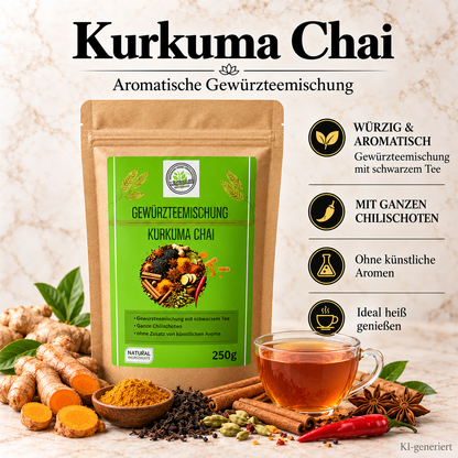 Linecase Gewürzteemischung -  Kurkuma Chai Tee - loser Tee