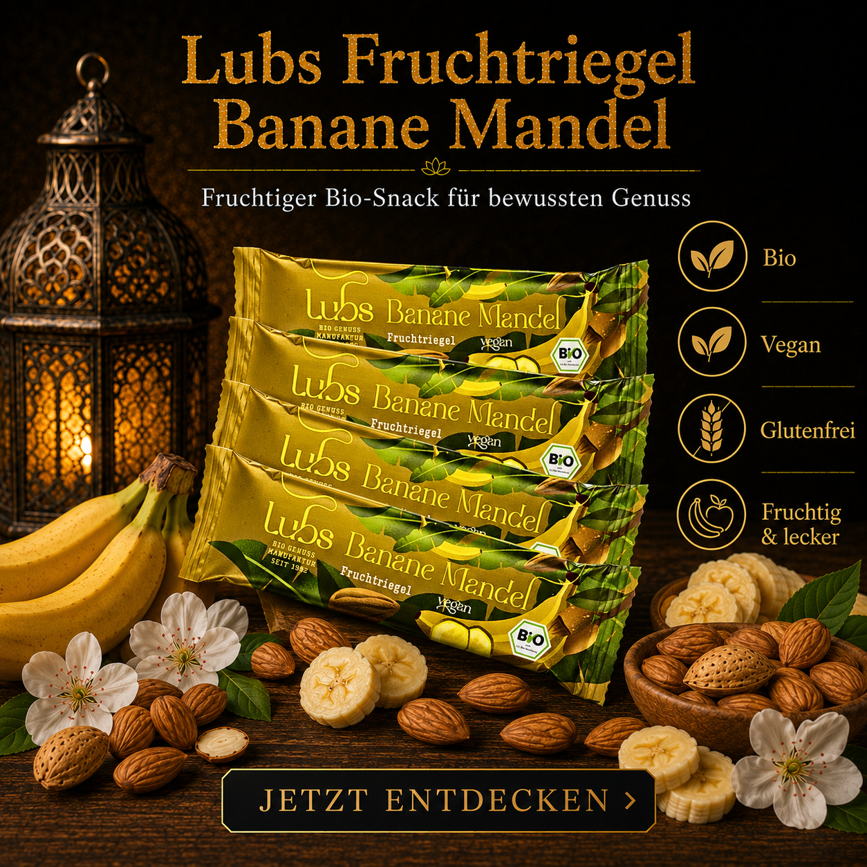 Lubs Bio& Vegan Fruchtriegel Banane & Mandel