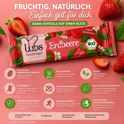 Lubs Bio & Vegan Fruchtriegel Erdbeer