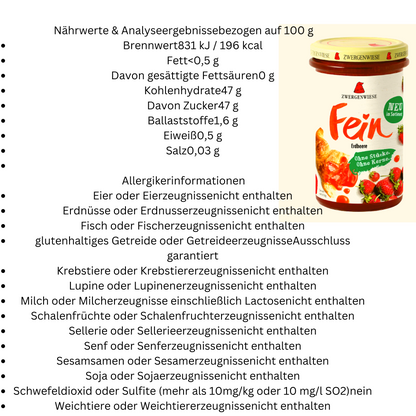 Zwergenwiese Frühstücksset 3x280g| Konvitüre ohne Stücke|Brotaufstrich|Marmelade|Zwergenwiese Aufstrich| Erdbeer Marmelade|Heidelbeer Marmelade