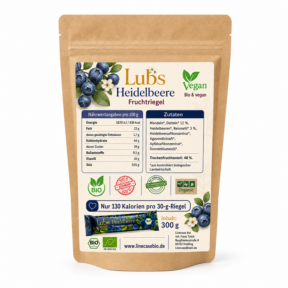 Lubs Bio&Vegan Fruchtriegel Heidelbeer