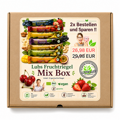 Lubs Fruchtriegel 2x gemischte Box| Probier Mix