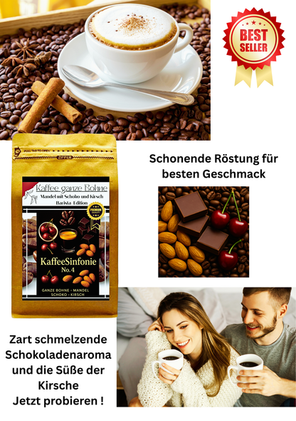 Kaffee ganze Bohne - Mandel mit Schoko und Kirschen 250g