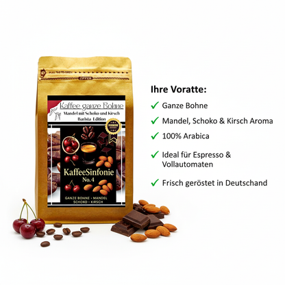 Kaffee ganze Bohne - Mandel mit Schoko und Kirschen 250g