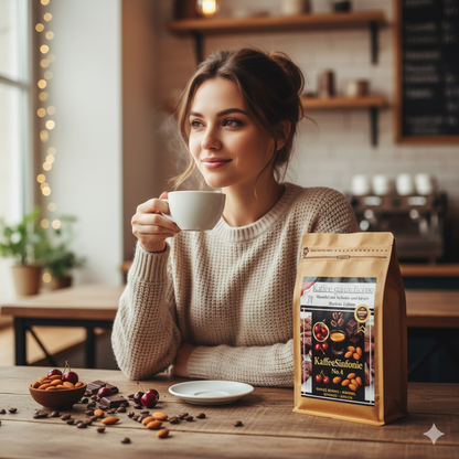 Kaffee ganze Bohne - Mandel mit Schoko und Kirschen 250g