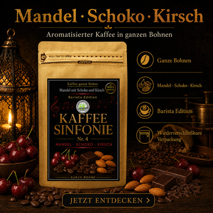 Kaffee ganze Bohne - Mandel mit Schoko und Kirschen 250g