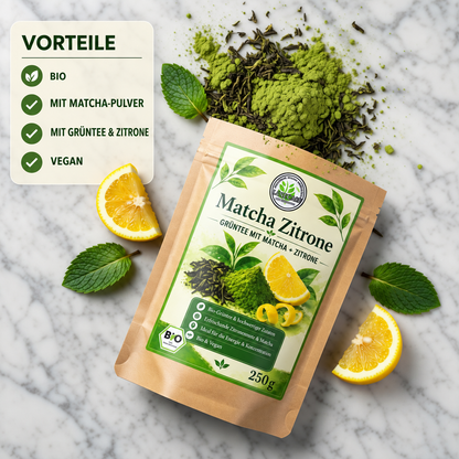 Linecase Bio Grüntee mit Matcha & Zitrone