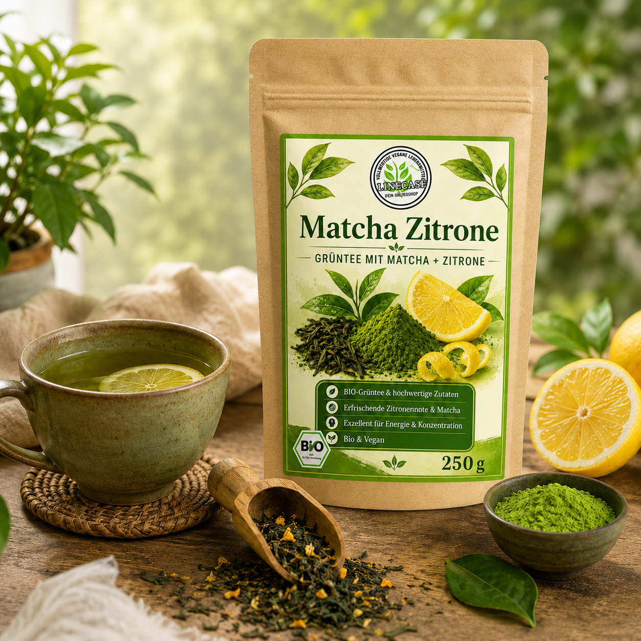 Linecase Bio Grüntee mit Matcha & Zitrone