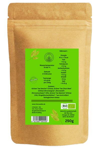 Linecase Bio Grüntee mit Matcha & Zitrone