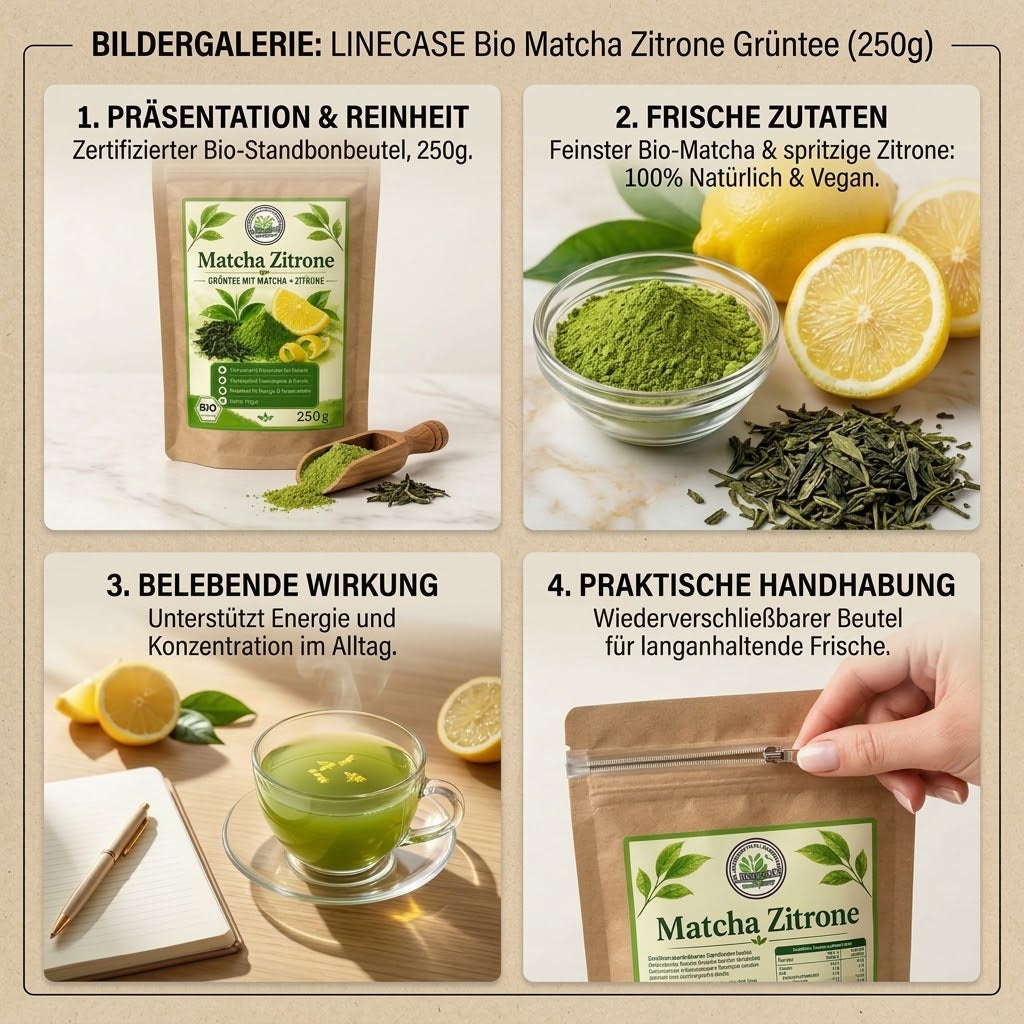 Linecase Bio Grüntee mit Matcha & Zitrone