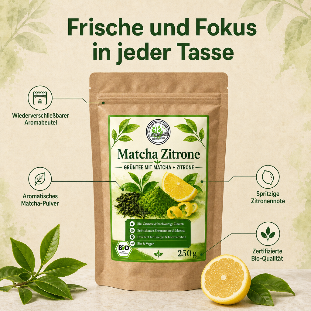 Linecase Bio Grüntee mit Matcha & Zitrone