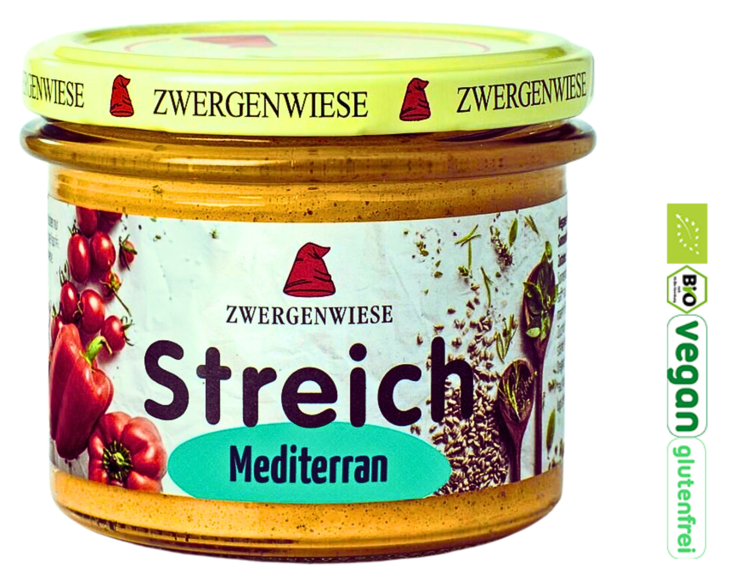 Zwergenwiese Mediterran 180g| Bio&Vegan Streich| Mediterraner Brotaufstrich| Veganer Streich