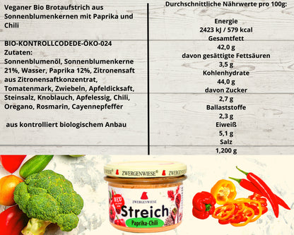 Zwergenwiese Brotaufstrich Set 2x180g| Mango Curry + Paprika Chili| Veganer Streich| Brotaufstrich