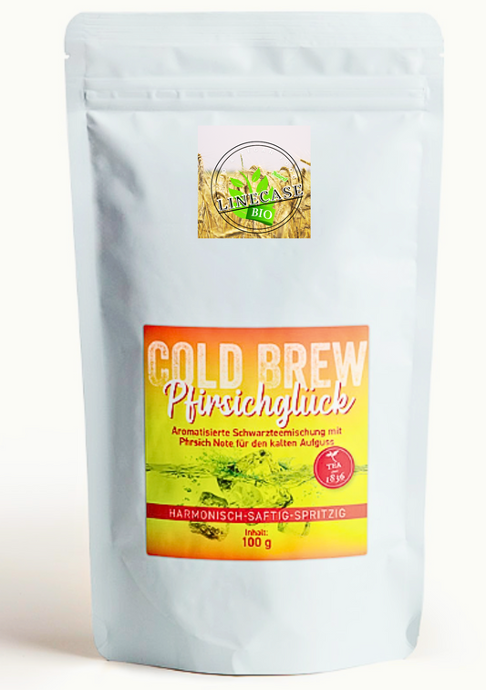 Cold Brew Pfirsichglück mit Schwarzem Tee 100g| loser Tee| Pfirsich Tee