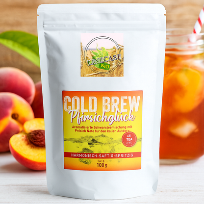 Cold Brew Pfirsichglück mit Schwarzem Tee 100g| loser Tee| Pfirsich Tee