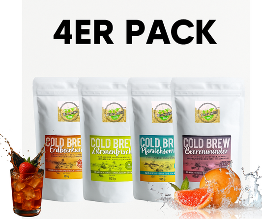 Cold Brew Probier Set 4 Sorten| Teeset 4x 100g Früchtetee Set