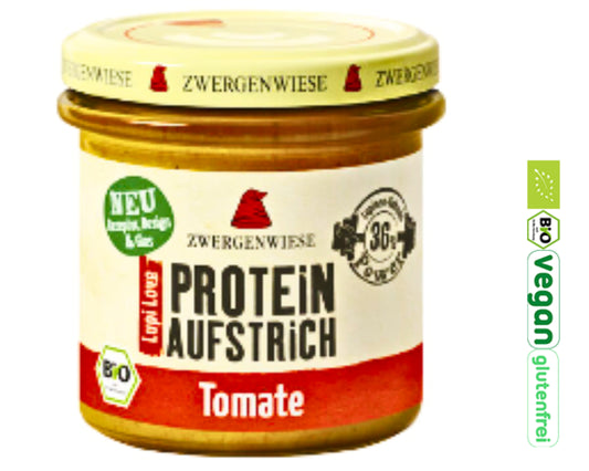 Zwergenwiese Protein Streich Tomate 135g|Protein Aufstrich|Fitness Streich|Veganer Streich